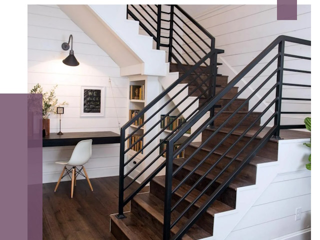 Перила для лестницы в доме в Благовещенске от 7530 руб. — ПРОЛЁТ-Бгв