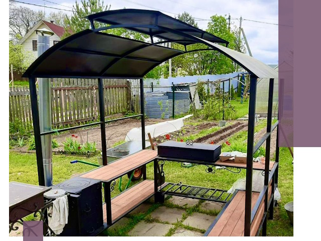 Навесы для барбекю в Благовещенске: изготовление, монтаж и демонтаж