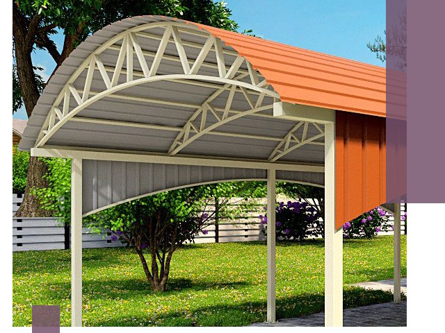 Навесы из профнастила под ключ в Благовещенске — установка и монтаж