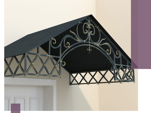 Двускатные металлические козырьки под ключ в Благовещенске